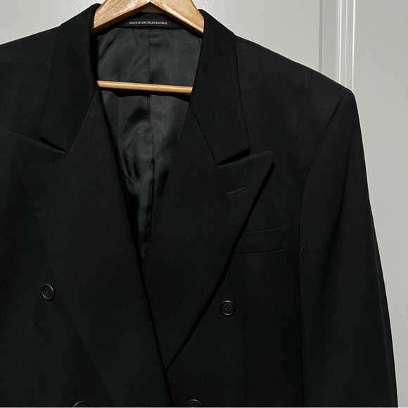 Pierre Balmain Men’s Vintage Double Breasted Suit Coat in Black - Picture 5 of 16